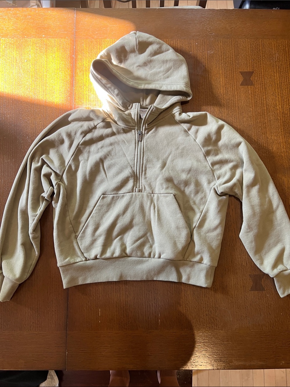 Athleta Olive Green Quarter-zip Hoodie